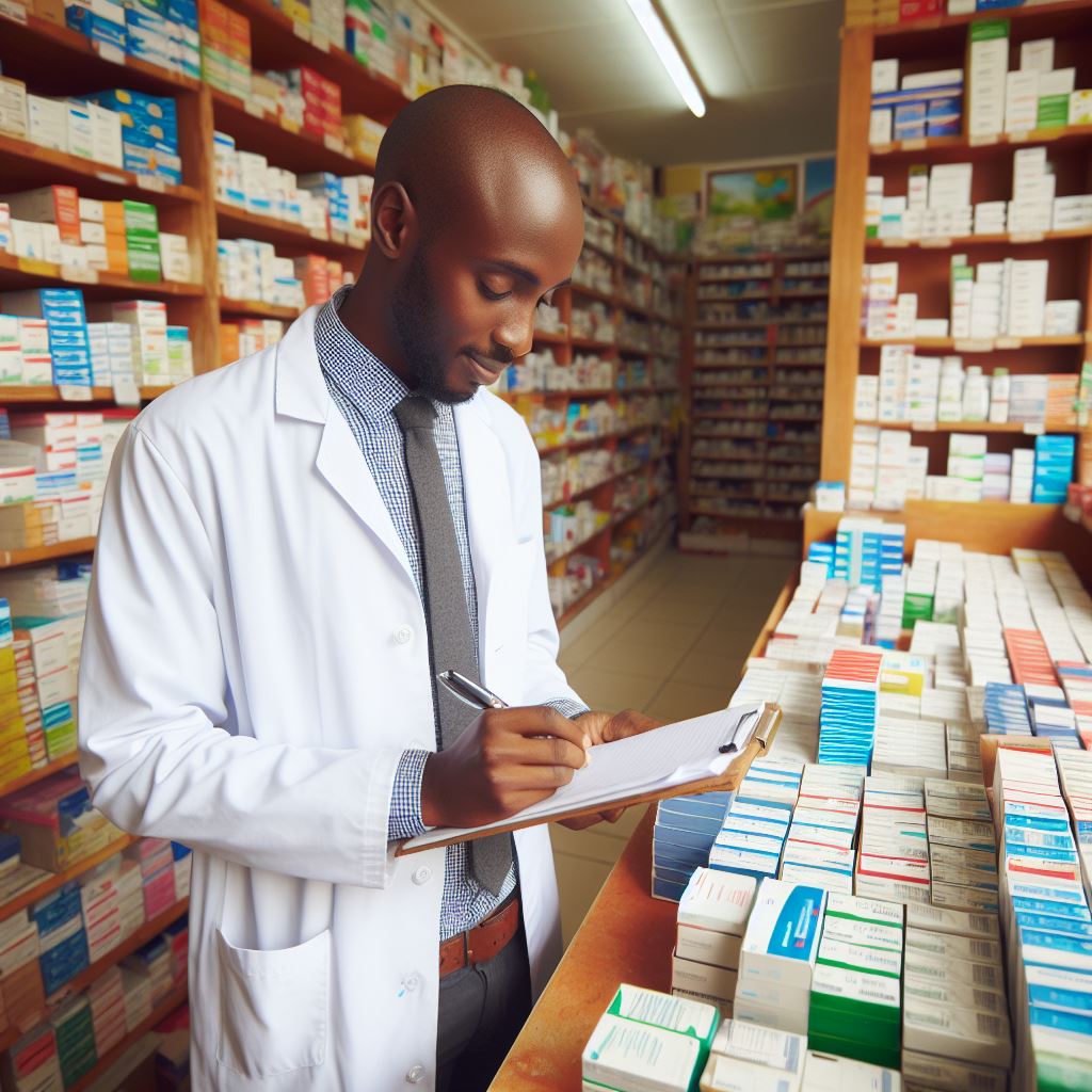 Pharmacist Managing Inventory