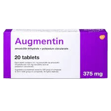 Augmentin 375 mg Tablets 20s (Amoxicillin, Clavulanate)