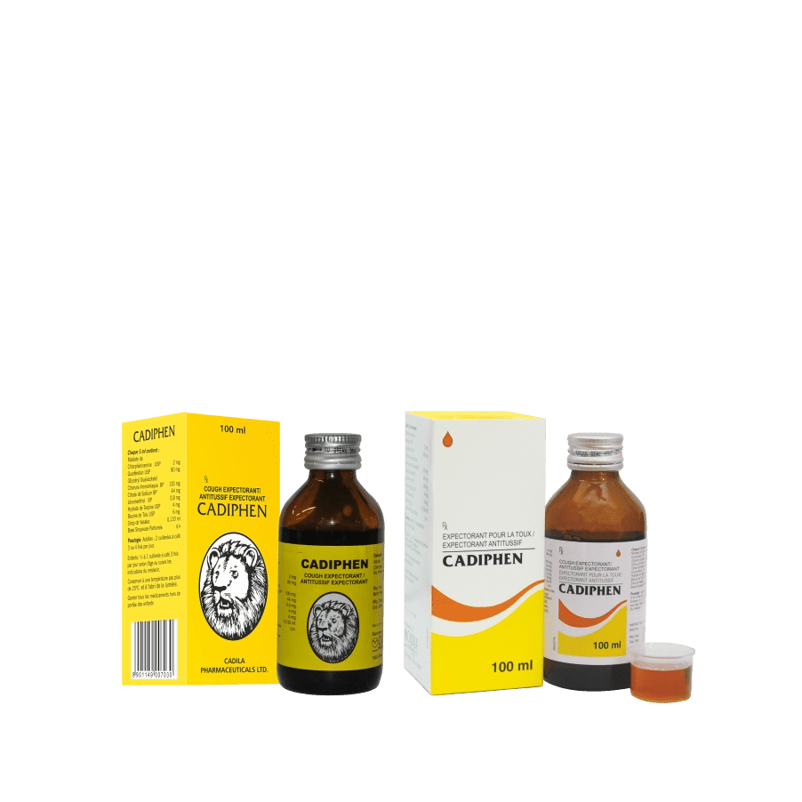 Cadiphen Syrup 100 ml (Ammonium Chloride, Guaifenesin, Sodium Citrate, Tolu Balsam, Vasaka)