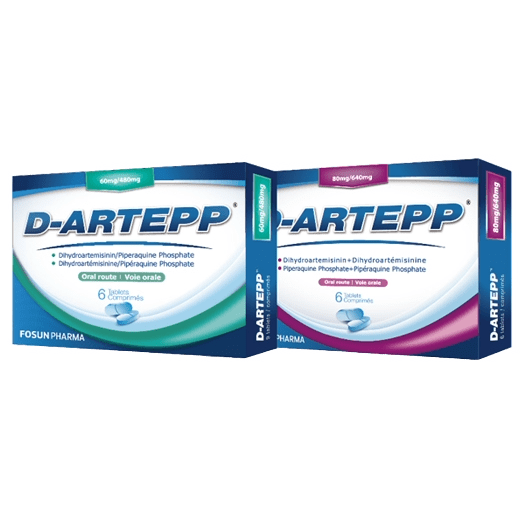 D-Artepp Tablets 20 mg/160 mg 6s (Dihydroartemisinin 40 mg, Piperaquine Phosphate 320 mg)