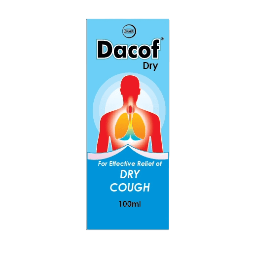 Dacof Dry Syrup 100 ml (Diphenhydramine HCl, Dextromethorphan HBr, Menthol)