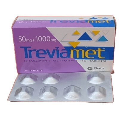 Treviamet 50 mg + 1000 mg Tablets 35s (Sitagliptin + Metformin HCl)